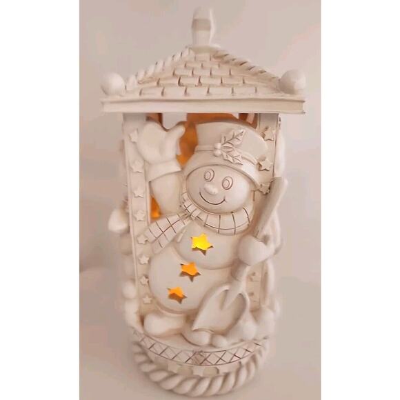 Snowman & Family Christmas Tabletop Lights Up Around Gazebo Snowman NIP X-D - Picture 1 of 13